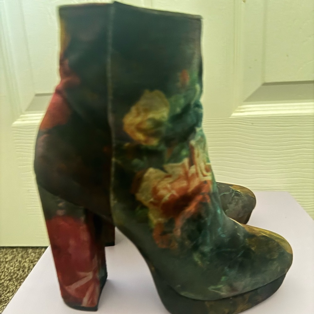 Madden Girl Multicolor Floral Heeled Boots